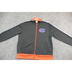 Champion vintage zip up jacket black with red accents size large with embroidery